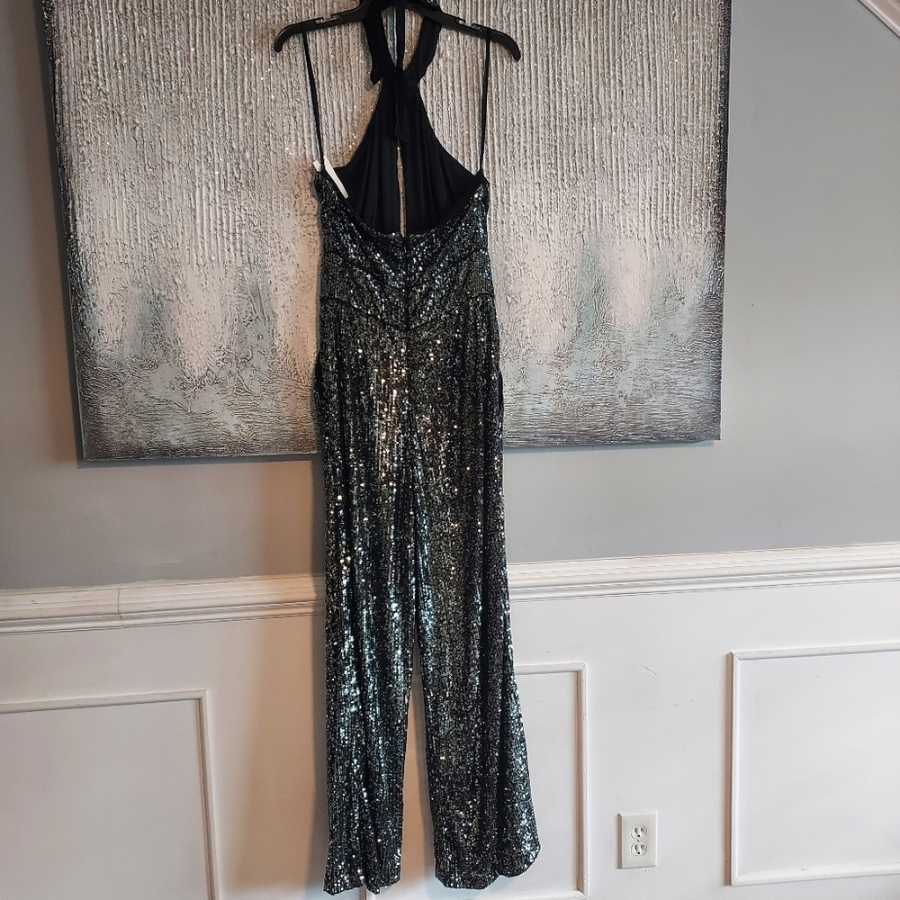 MaEVE by ANTROPOLOGIE Sequins Halter neck Festive Jumpsuit - Picture 7 of 11